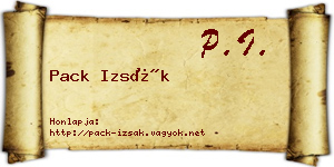 Pack Izsák névjegykártya